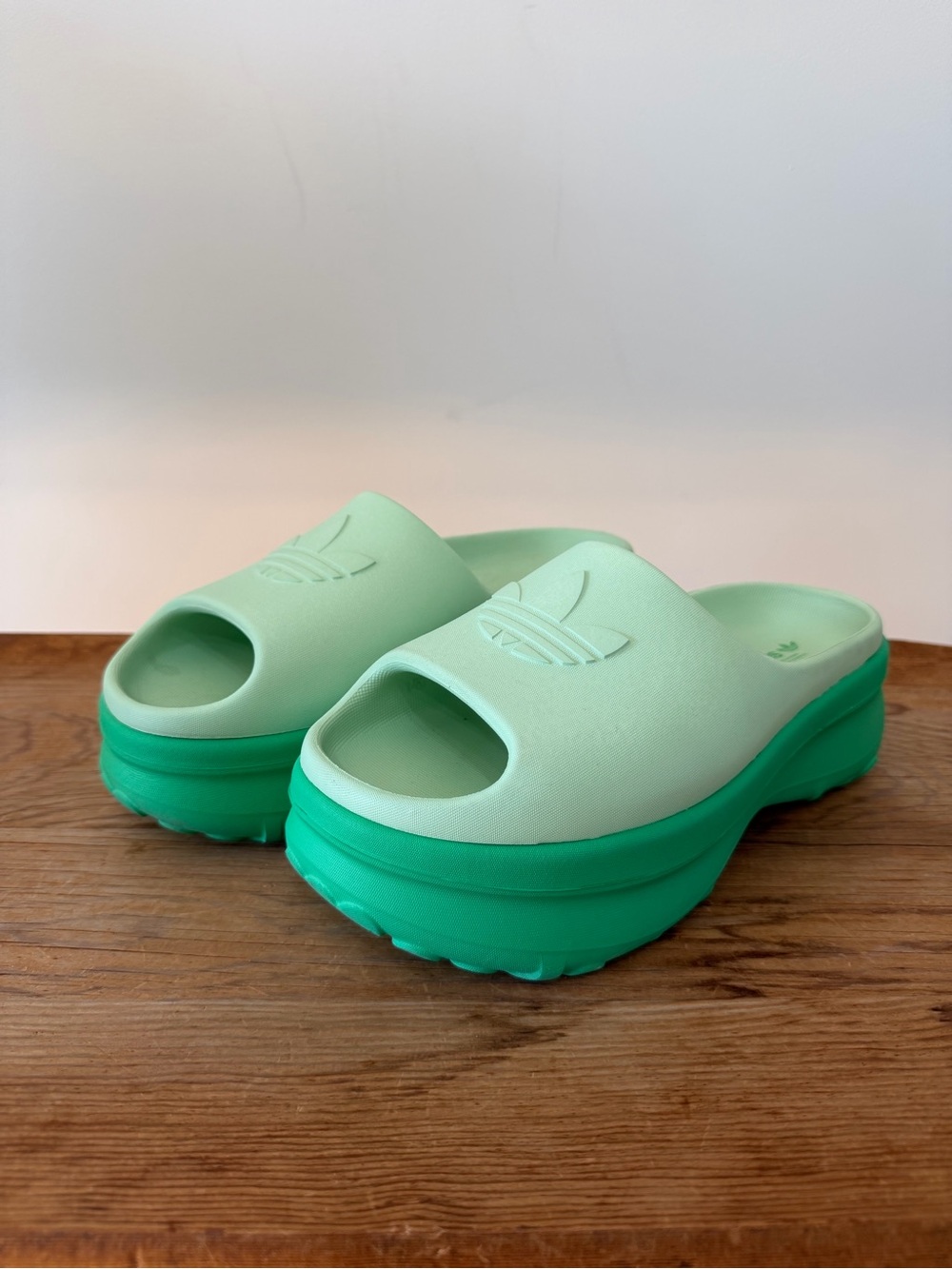 Adidas Adifoam Stan Smith Slides Energy Green Chunky Sandals Platform Women’s 8 - Picture 3 of 8